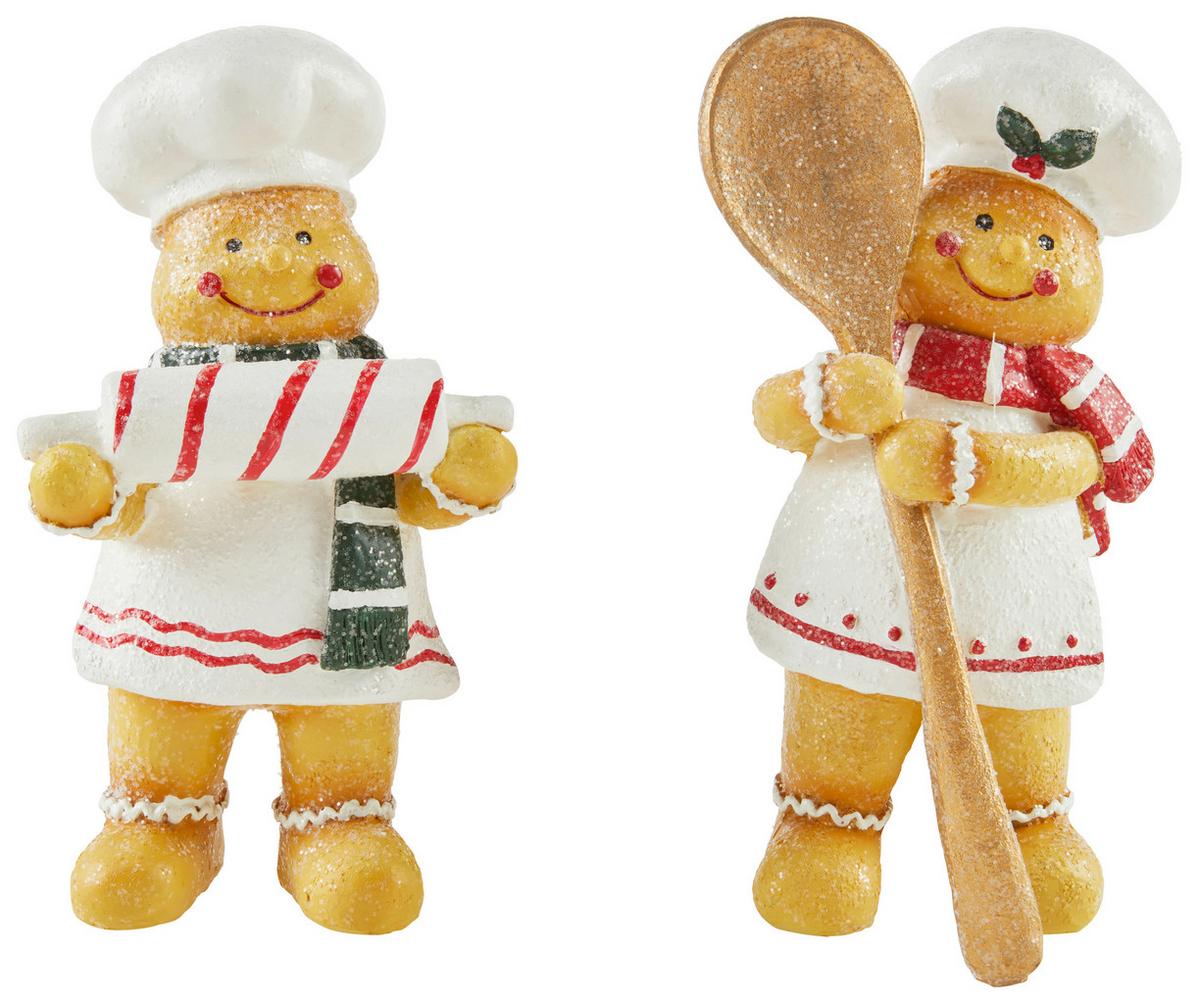 Karácsonyi Figura Levi - bézs/fehér, Konventionell, műanyag (10/9/18cm) - Luca Bessoni