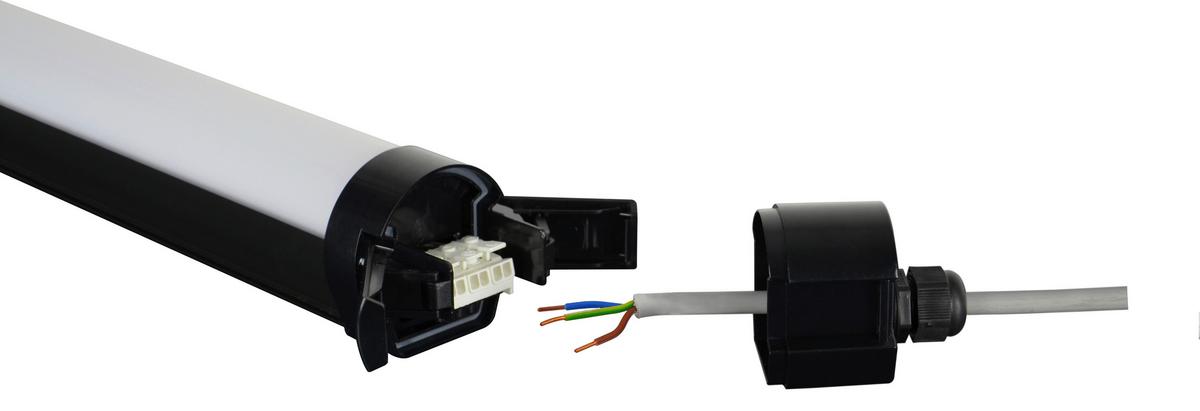 Led-deckenleuchte L: 62 Cm, Für In-Und Outdoor - Schwarz, Basics, Kunststoff (62/6/6cm)