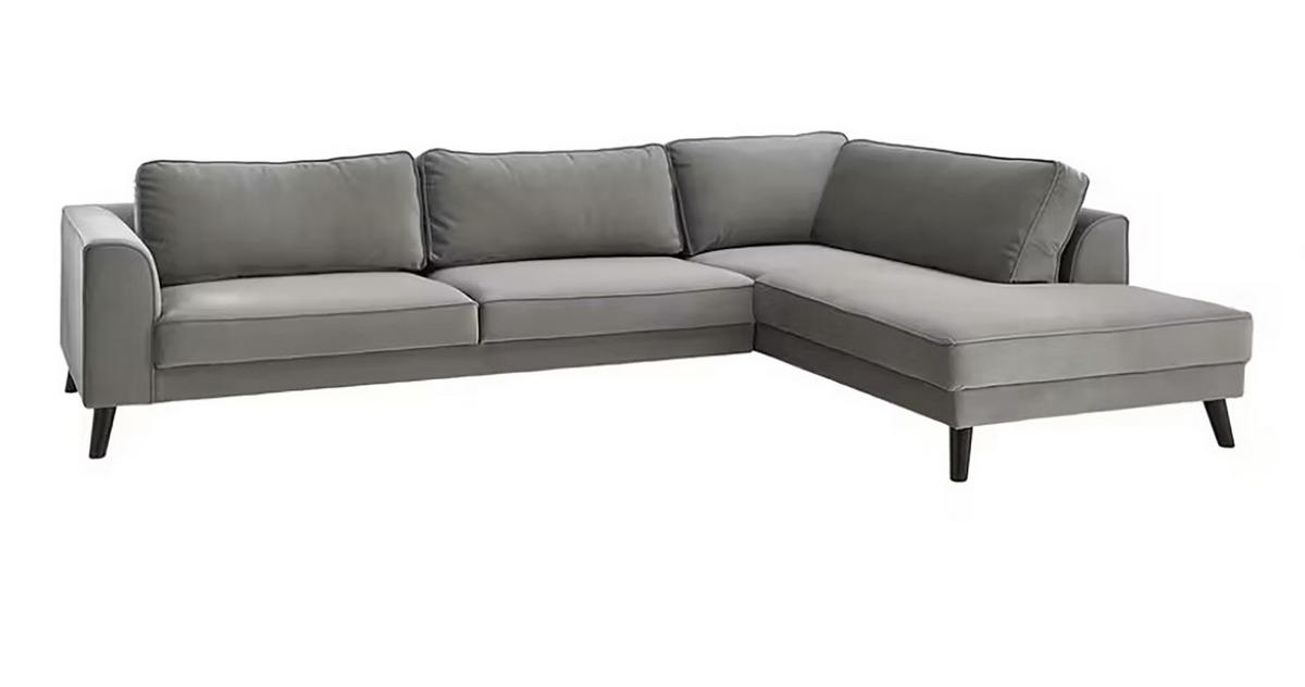 Ecksofa Lumber Jack Grau S: 291x201 Cm - Wengefarben/Grau, MODERN, Textil (291/201cm) - Trendmanufaktur