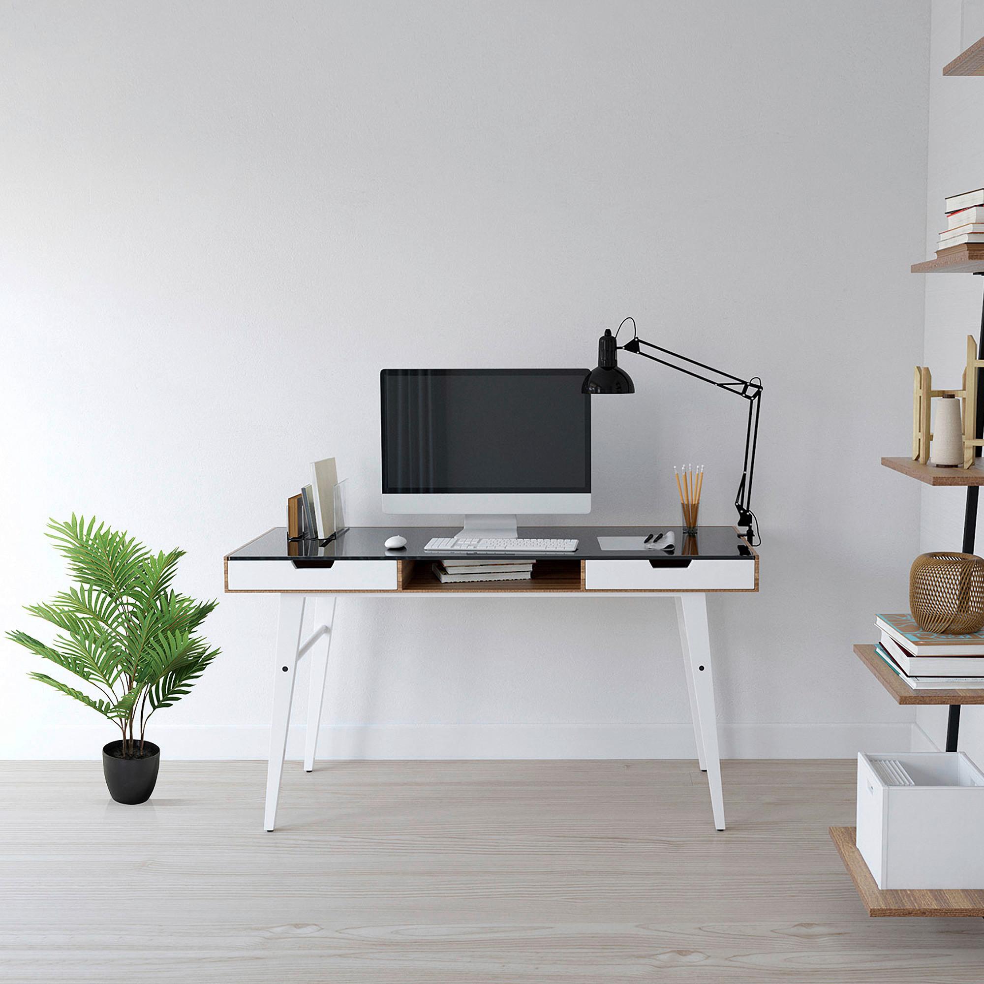 Kunstpflanze Areca - Schwarz/Braun, Basics, Kunststoff/Textil (60/70/60cm) - MID.YOU