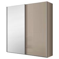 Schwebetürenschrank Lumos Sandglas Mit Spiegel, B:200cm - Sandfarben, Trend, Glas/Holzwerkstoff (200/222/68cm) - Luca Bessoni