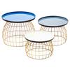 Beistelltischset Laudatio 160 - Blau/Weiß, Design, Metall - Kayoom