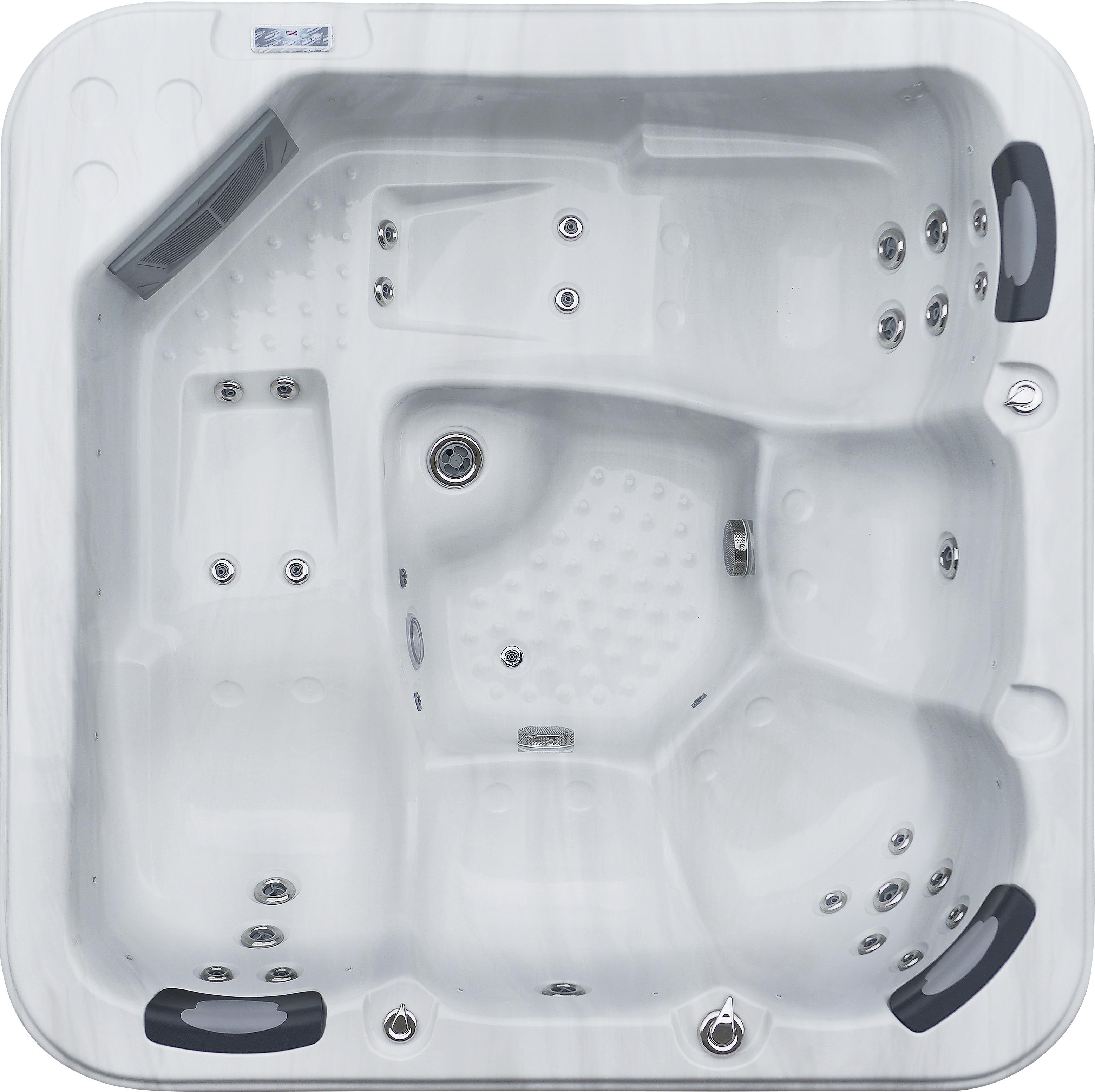 Whirlpool Acryl Capri 216x92x216 cm - Weiß/Grau, Design, Holz/Kunststoff (216/92/216cm)
