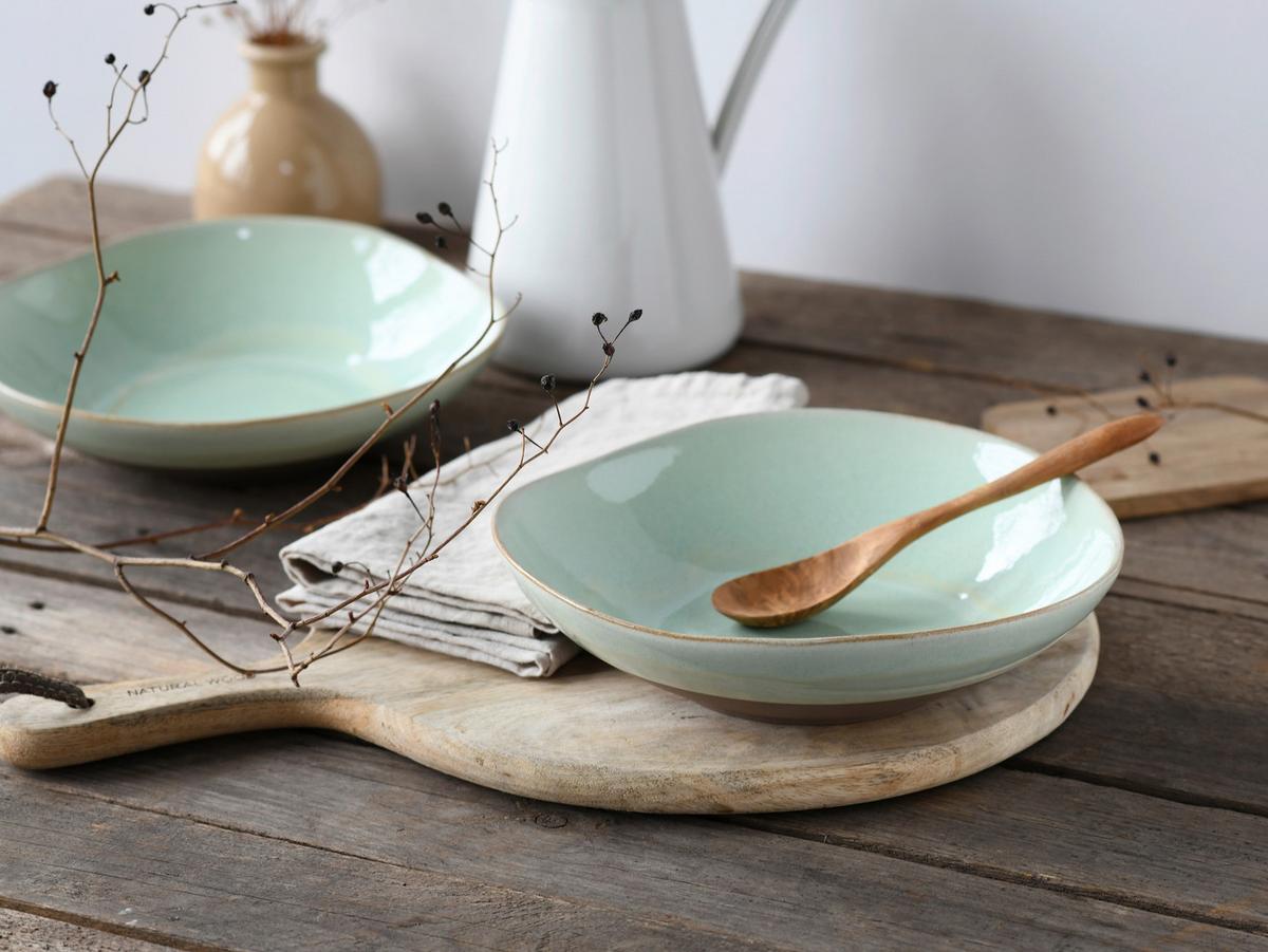 Schüsselset 19677 Bas. Bio Salbei, Pasta - Salbeigrün, Trend, Keramik (22,5cm) - Creatable