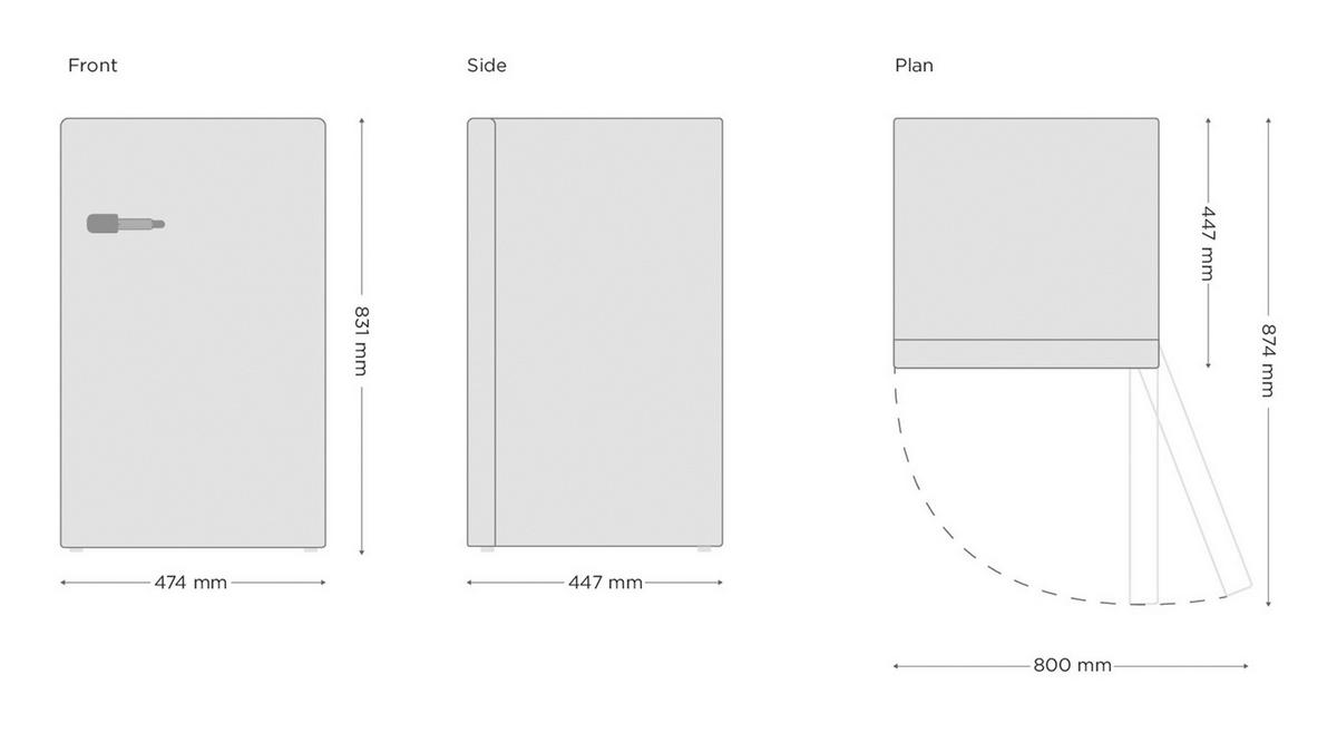 KÜHLSCHRANK Rot B: 47,4 cm - Rot, Basics, Glas/Kunststoff (47,4/83,1/44,7cm) - Respekta