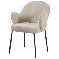 Armlehnstuhl Kala Taupe B: 58 cm - Taupe/Schwarz, MODERN, Textil/Metall (58/82/63cm) - Livetastic