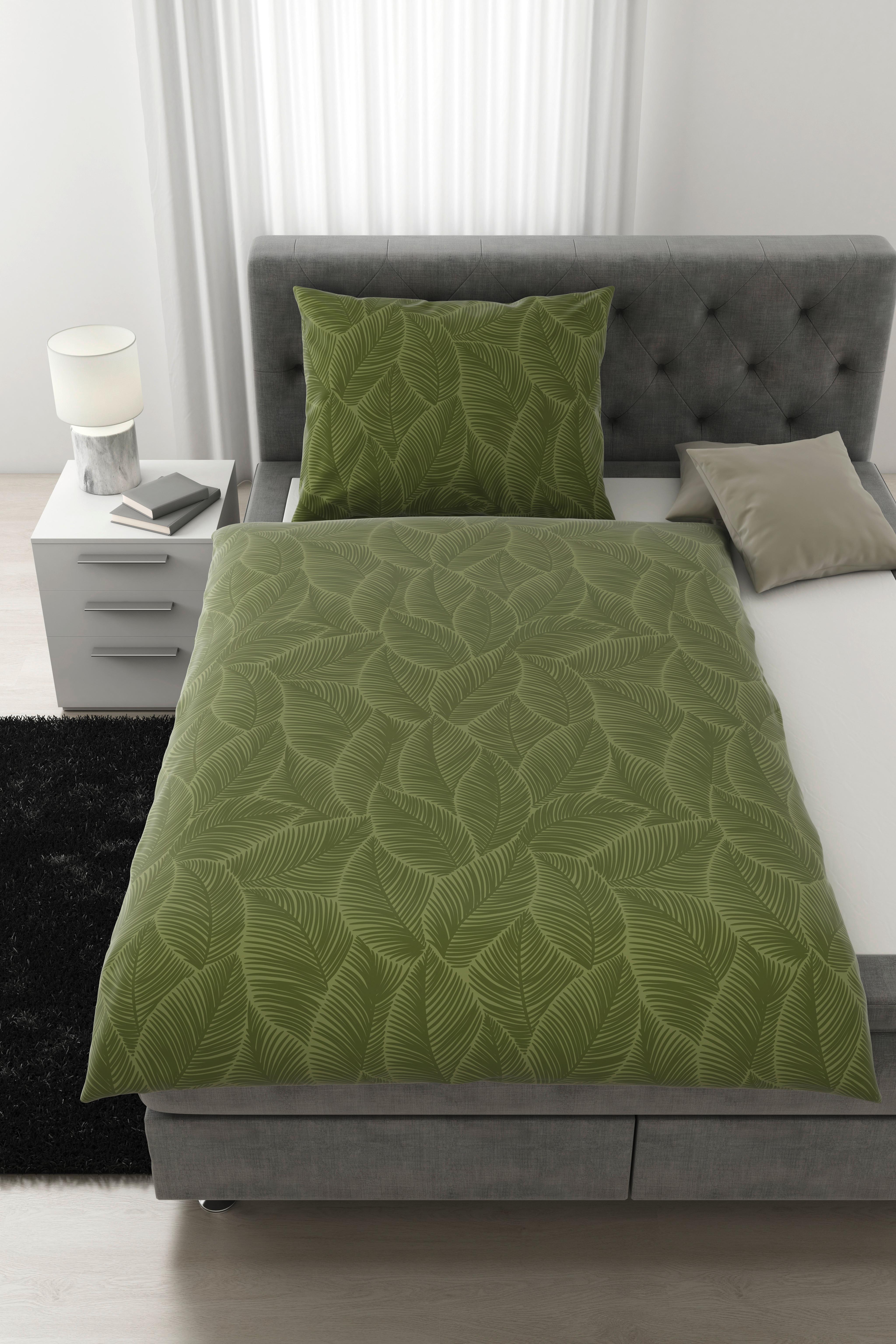 Povlečení Alex Design, 140/200cm - olivově zelená, Moderní, textil (140/200cm) - Premium Living