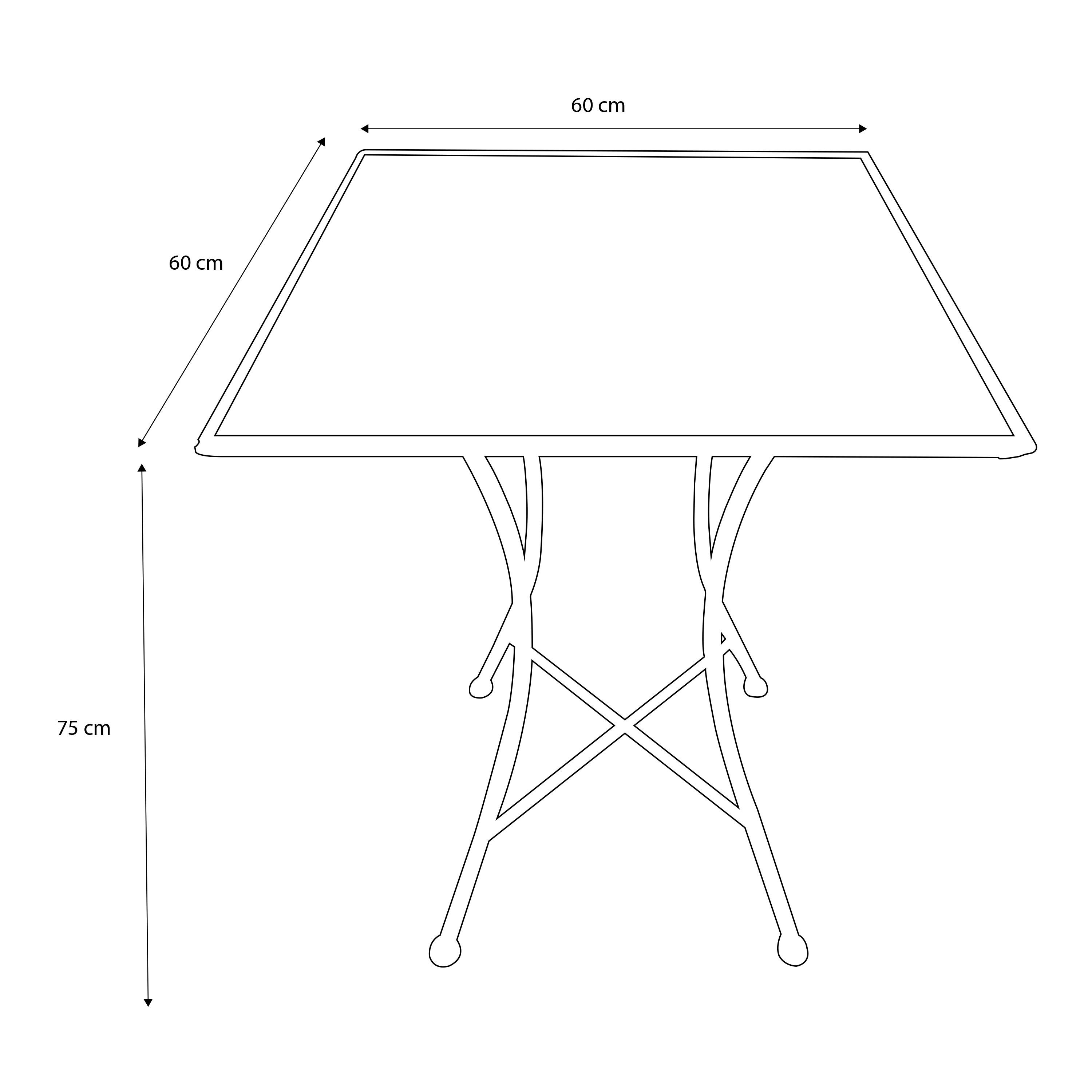 Gartenset Camilla Rot/Weiss - Creme/Schwarz, Basics, Keramik/Metall (60/60/75cm) - Ambia Garden