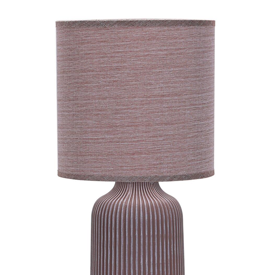 Tischleuchte Braun D: 20 cm 22w - Braun, Design, Keramik/Textil (20/45cm)