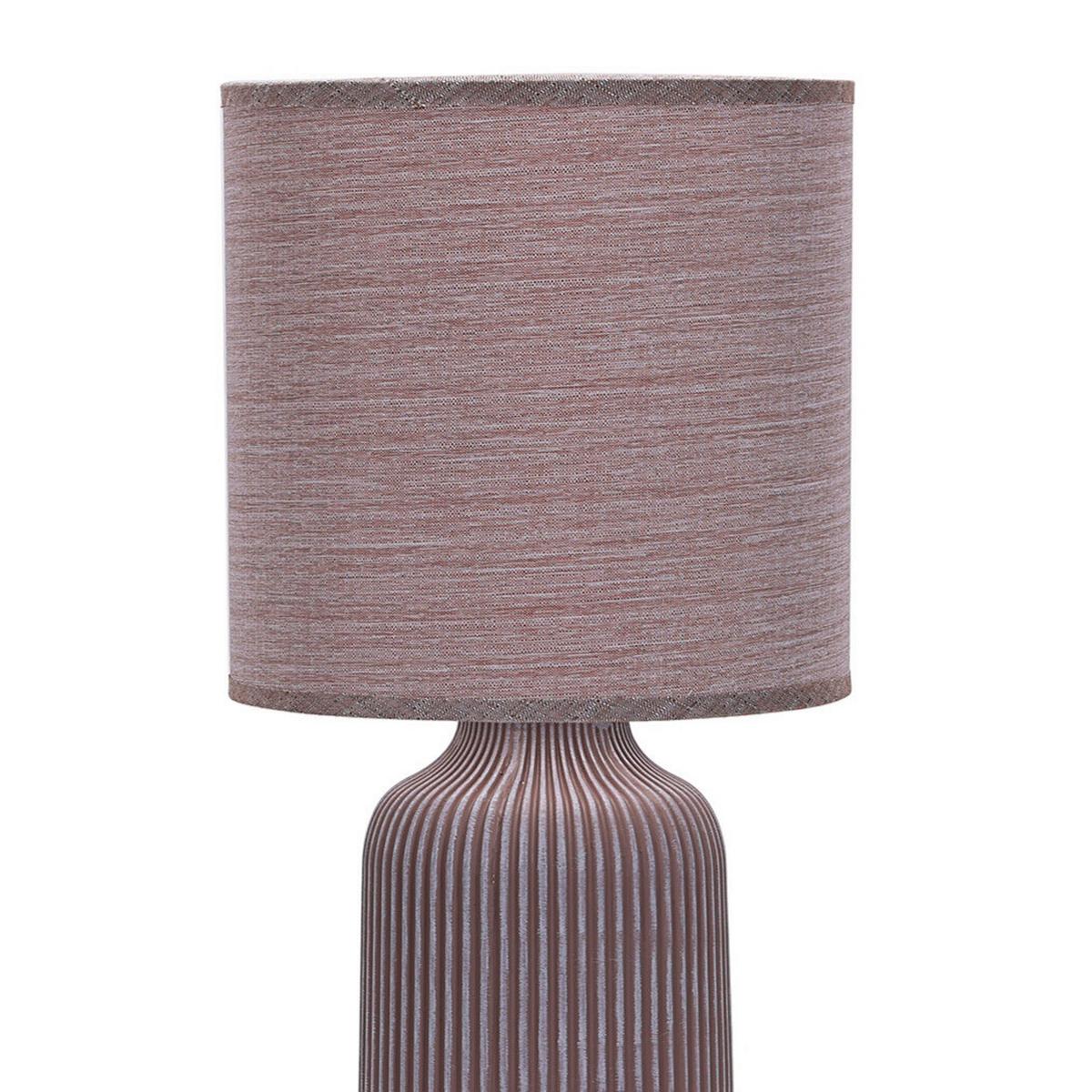 Tischleuchte Braun D: 20 Cm 22w - Braun, Design, Keramik/Textil (20/45cm)