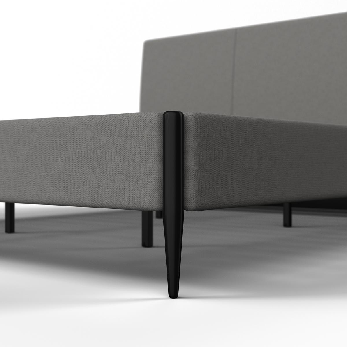 Čalúnená posteľ MELISA 180x200 cm, sivá - čierna/sivá, Modern, kov/drevo (180/200cm) - Bessagi Home