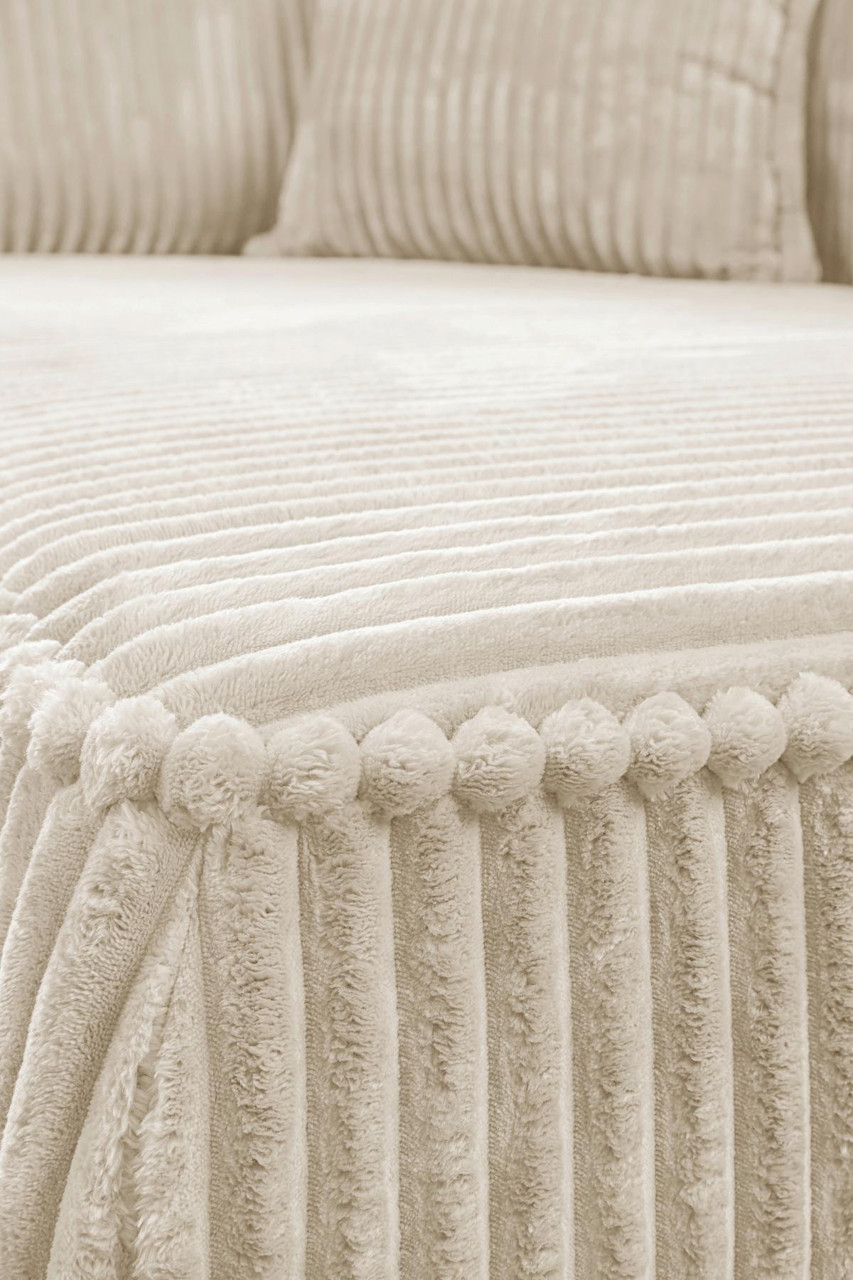 Sofa Modena Inkl. Kissen Creme, B: 223 Cm - Creme/Schwarz, Design, Textil (223/95/121cm) - MID.YOU