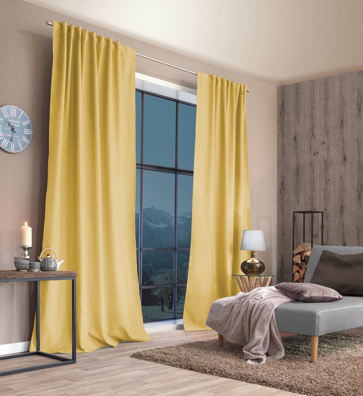 Wärmeschutzvorhang Eskimo Gelb B: 135 cm - Gelb, Basics, Textil (135/225cm) - Schmidt W. Gmbh