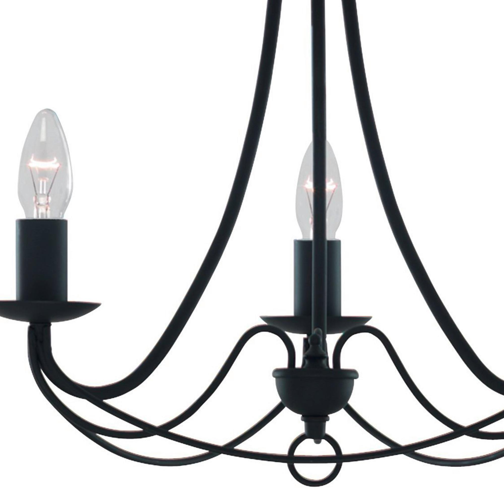 Kronleuchter Maypole 4xe14, Schwarz, höhenverstellbar - Schwarz, LIFESTYLE, Metall (46/100cm)