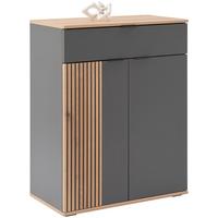 Kommode Clever Anthrazit B: 70 cm - Eichefarben/Anthrazit, MODERN, Holzwerkstoff (70/92/38cm)