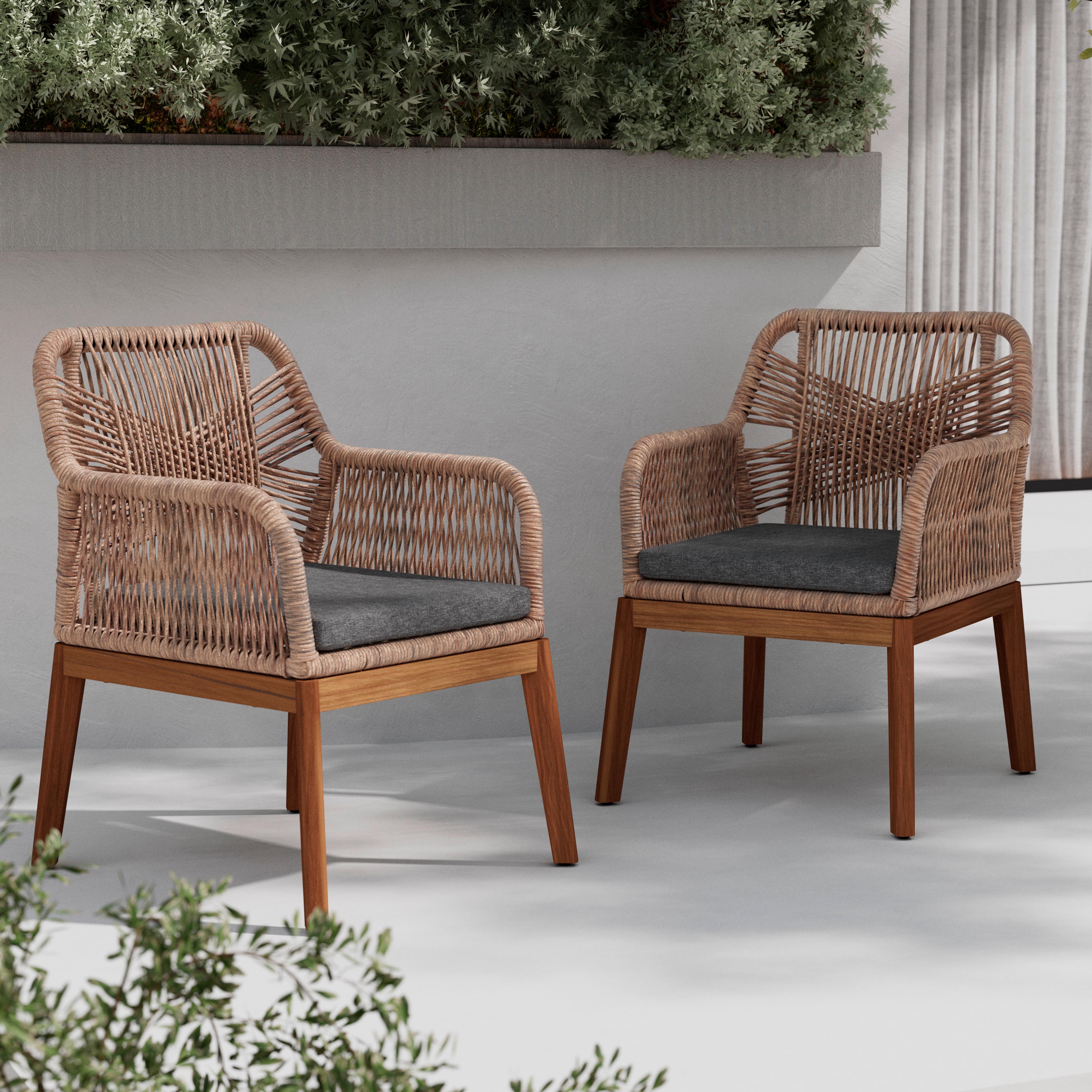ZÁHRADNÁ STOLIČKA FINN - sivá/farba tíku, Modern, kov/drevo (64/87/65cm) - Mömax