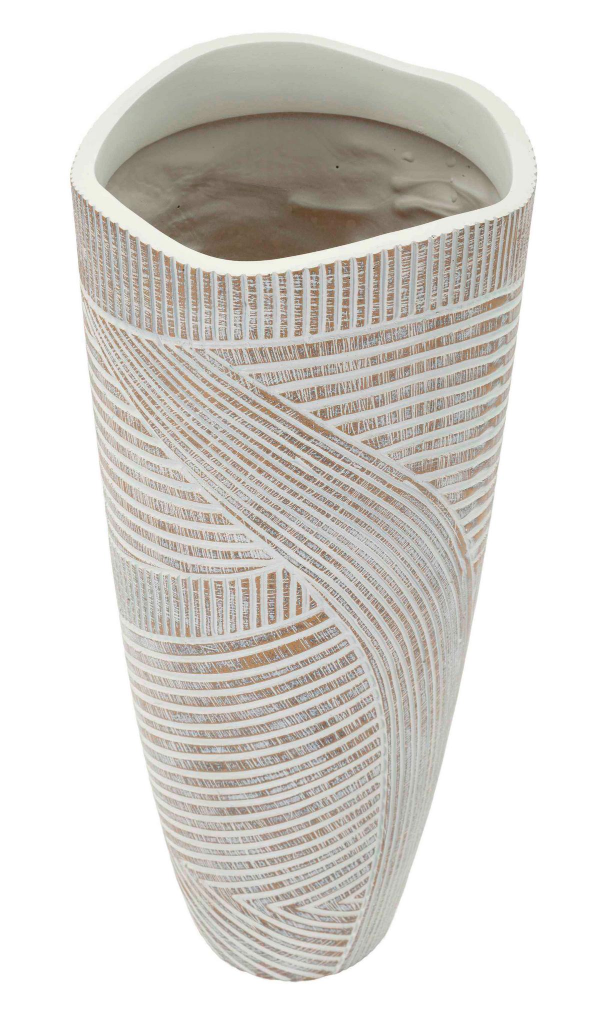 Vase Resin Wood Weiß B: 18 Cm - Weiß, Basics, Kunststoff (18/45/18cm)