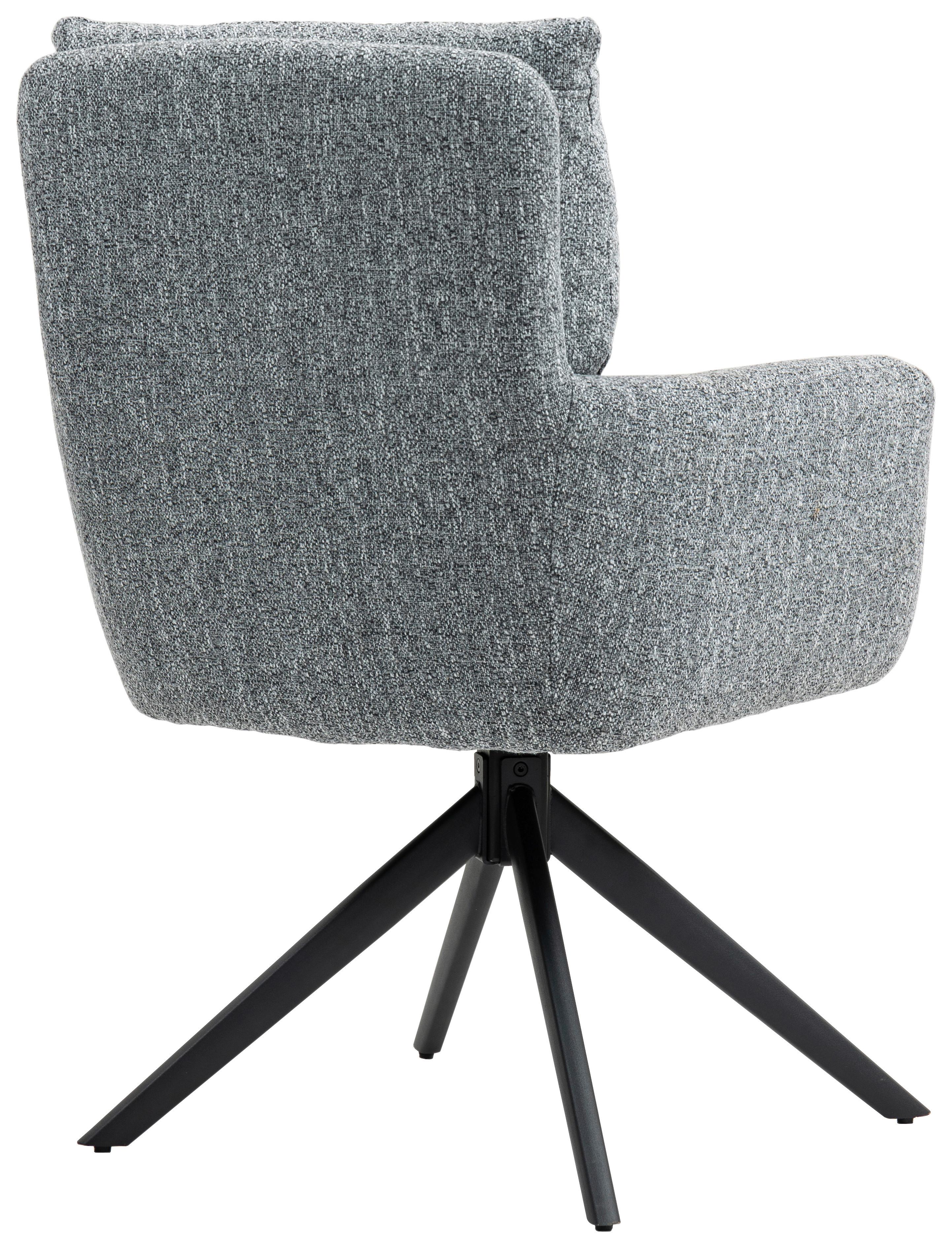 Armlehnstuhl Ella Ella - Schwarz/Grau, KONVENTIONELL, Textil/Metall (60/95/67cm) - MID.YOU