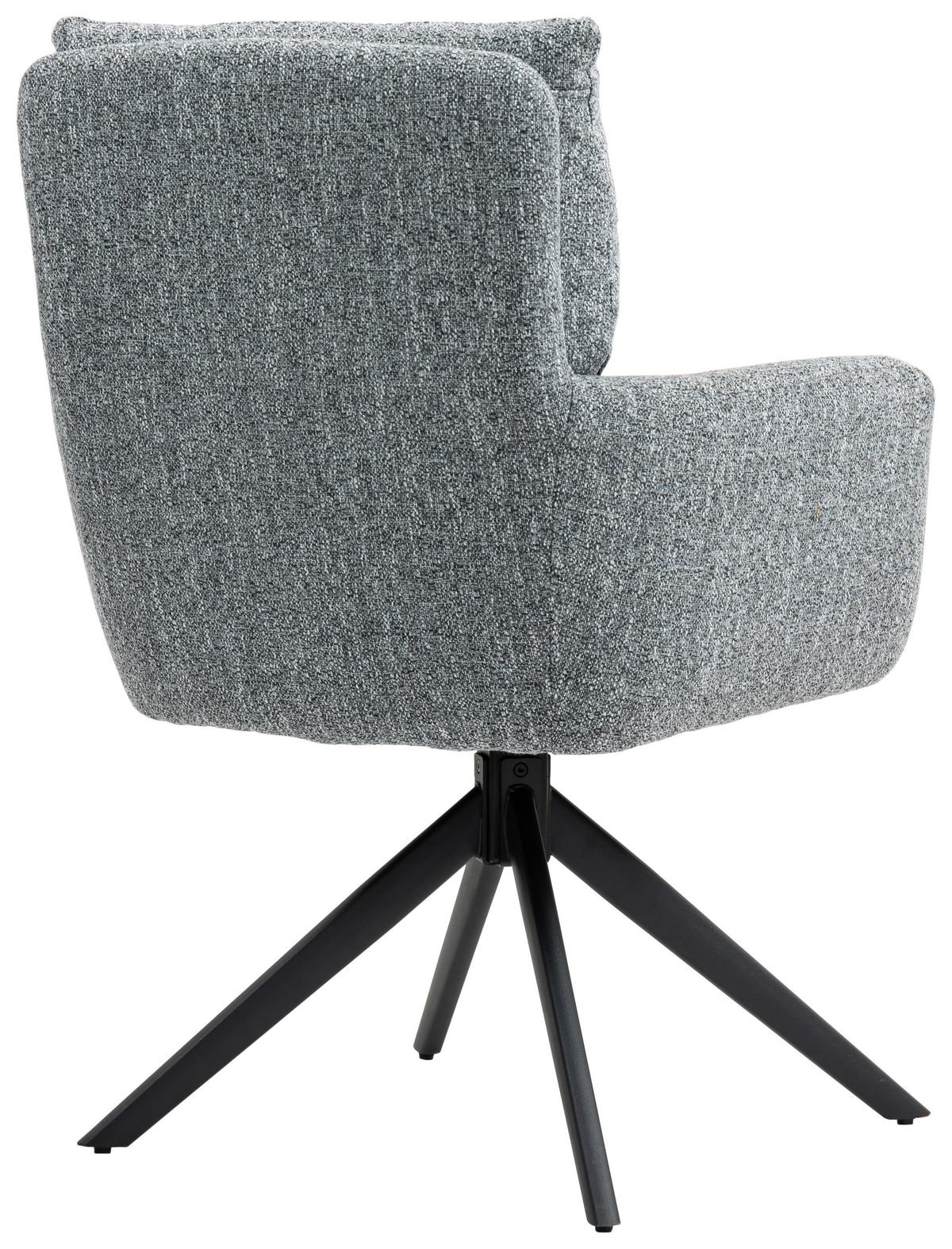 Armlehnstuhl Ella Ella - Schwarz/Grau, KONVENTIONELL, Textil/Metall (60/95/67cm) - MID.YOU