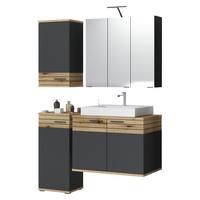 Badezimmer Cotia Cotlu Eiche Dekor/Anthrazit 5-teilig - Eichefarben/Anthrazit, MODERN, Holzwerkstoff (120/187,6/48cm) - James Wood