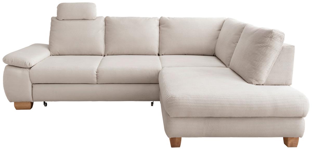 Eckschlafsofa Positano. Beige S: 261x206 Cm - Wildeiche/Beige, MODERN, Textil (261/206cm) - Livetastic