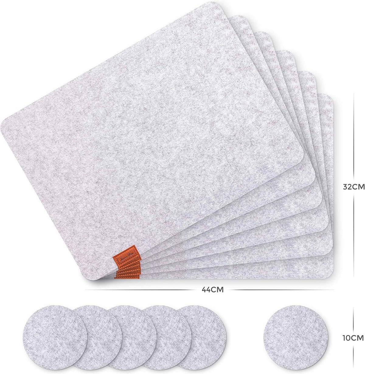 Tischset Luana Rose - Grau, Basics, Textil (44/32/0,5cm)