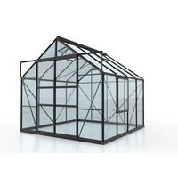 Gewächshausbausatz Meridian 2 6700  6,7 M2 Metall/Glas - Schwarz, Basics, Glas/Metall (257/231,8/258cm)