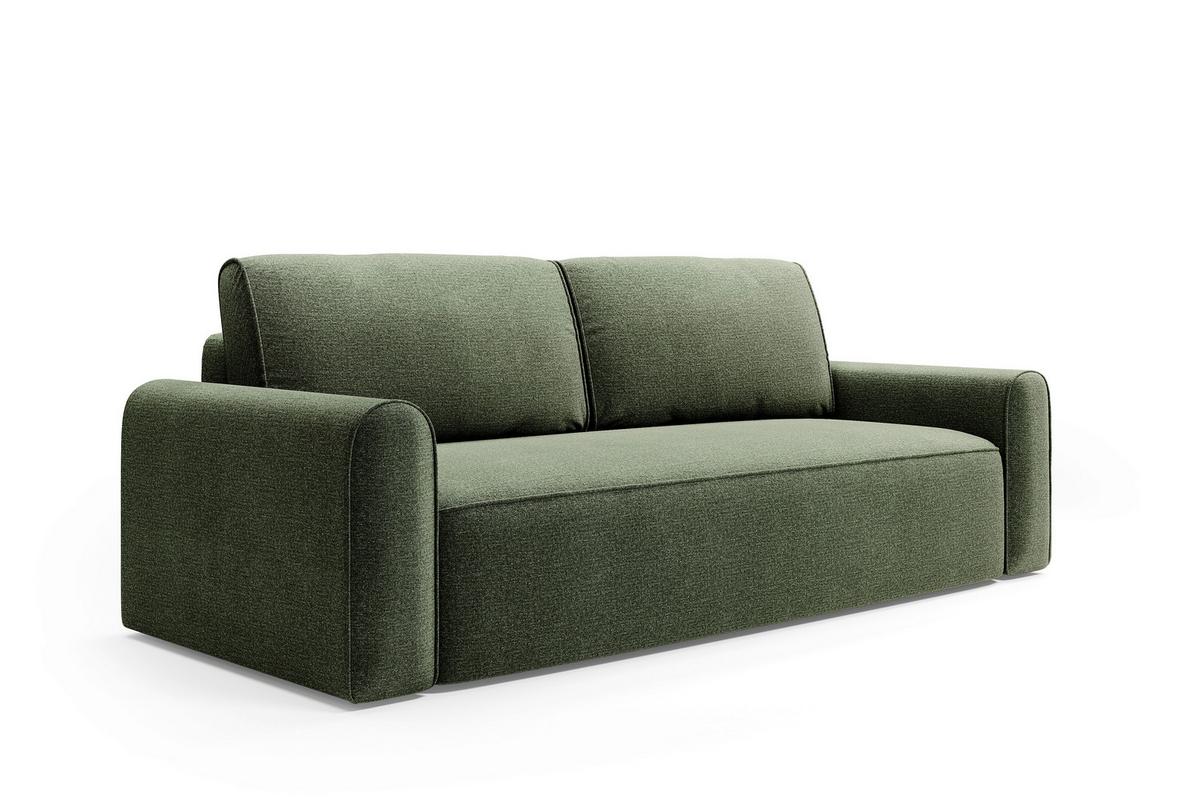 Schlafsofa Piemonte Grün B: 240cm - Schwarz/Grün, MODERN, Holz/Holzwerkstoff (240/92/103cm) - Livetastic