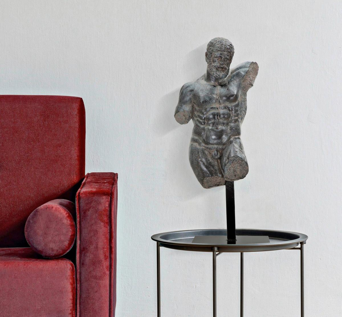 Skulptur Museum Man Schwarz, B: 26 cm - Schwarz, Basics, Kunststoff/Metall (26/57/22cm)