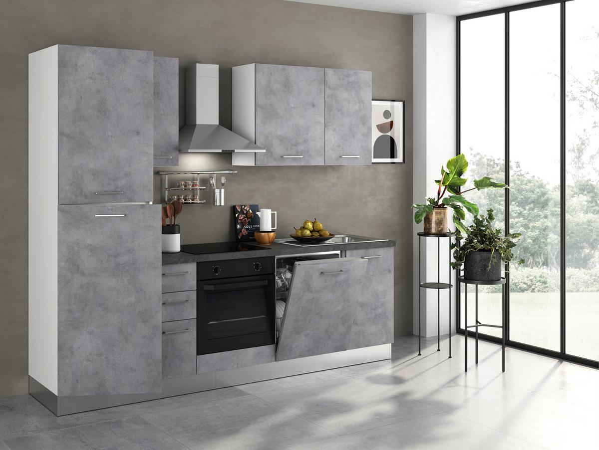 Küchenblock Gardena B: 255 Cm Grau - Dunkelgrau/Hellgrau, MODERN, Holzwerkstoff/Kunststoff (255cm) - MID.YOU