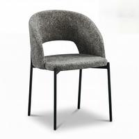 Židle Nadiya lněný vzhled, čalouněné - černá/hnědá, Moderní, kov/dřevo (52/78/56cm) - Bessagi Home
