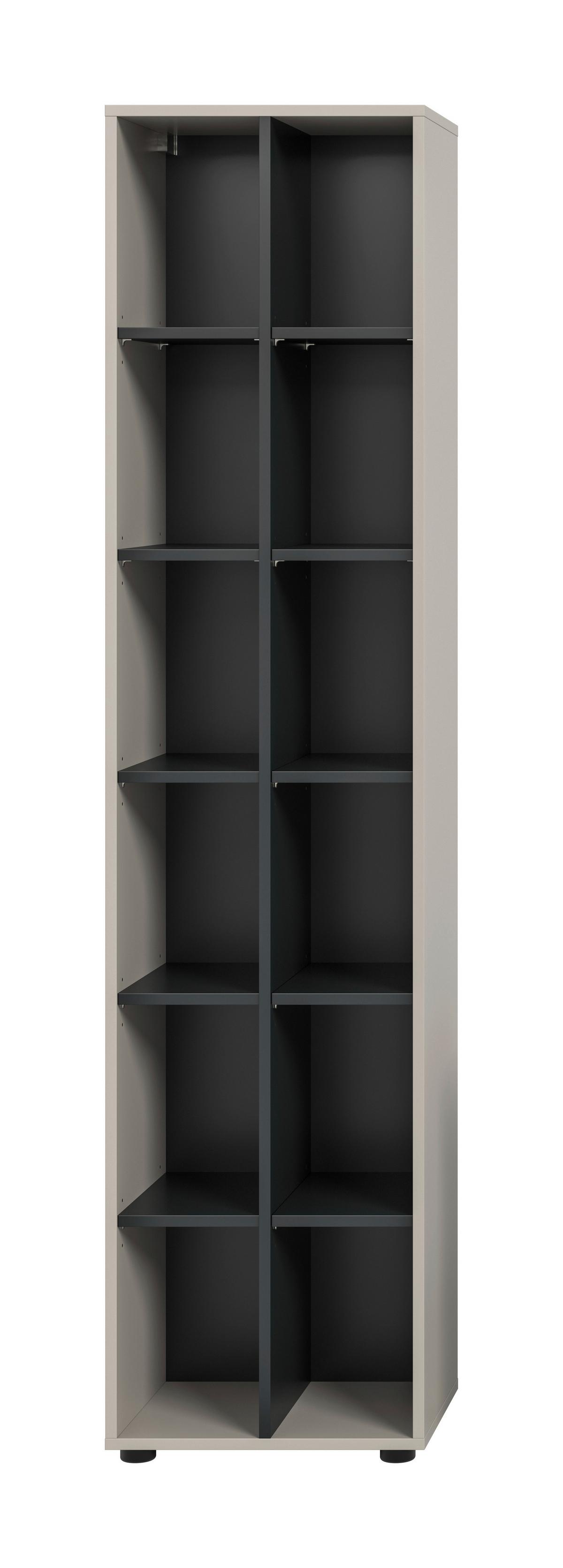 Regal Noida Kaschmir B: 45 Cm - Kaschmir/Schwarz, Design, Holzwerkstoff (45/192/35cm) - Livetastic