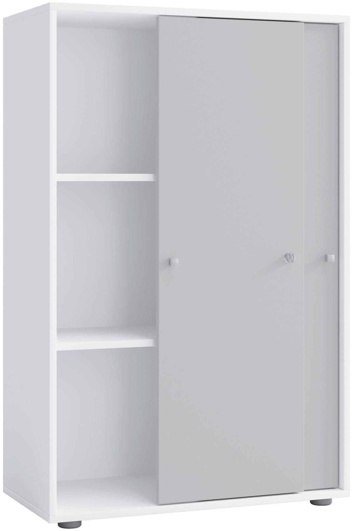 Aktenschrank Lona Grau, Weiß B: 70 Cm - Weiß/Grau, Design, Holzwerkstoff (70/110/39cm) - MID.YOU