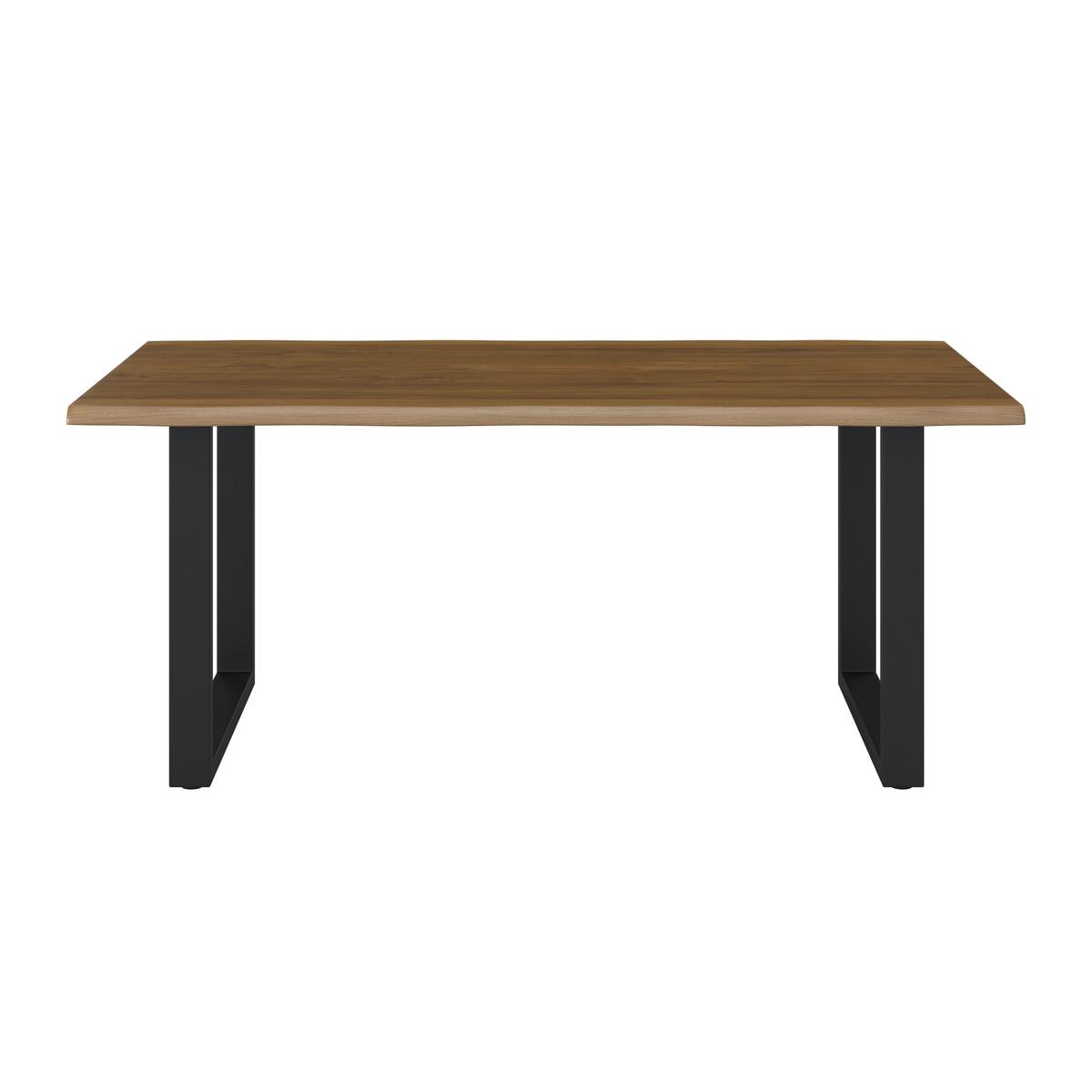 Jedálenský stôl masív dub LEN 180x90cm - čierna/farba duba, Modern, kov/drevo (180/90/76cm) - Bessagi Home