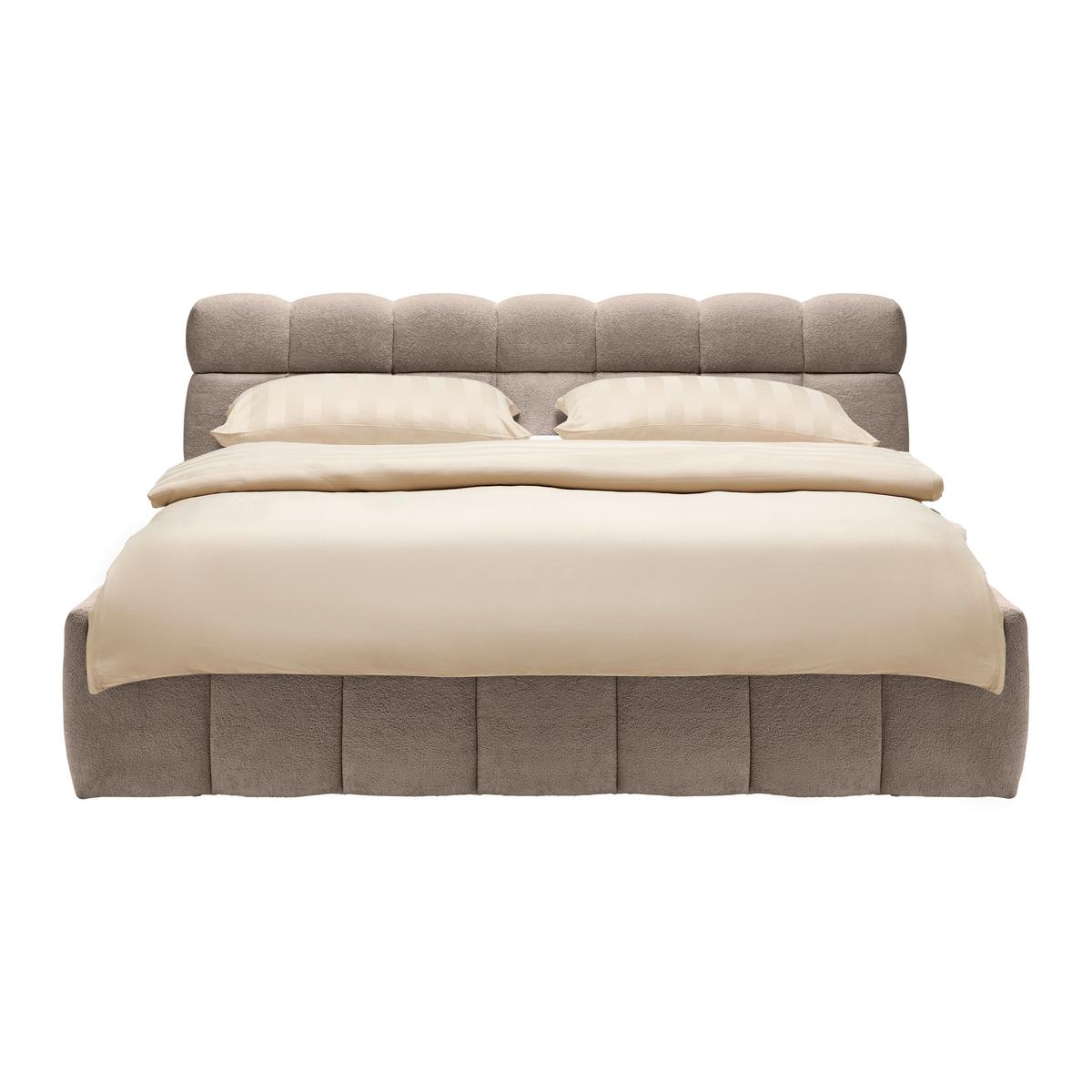 Čalouněná postel MONTE 200x200, hnědá - černá/hnědá, Konvenční, textil/plast (200/200cm) - Based