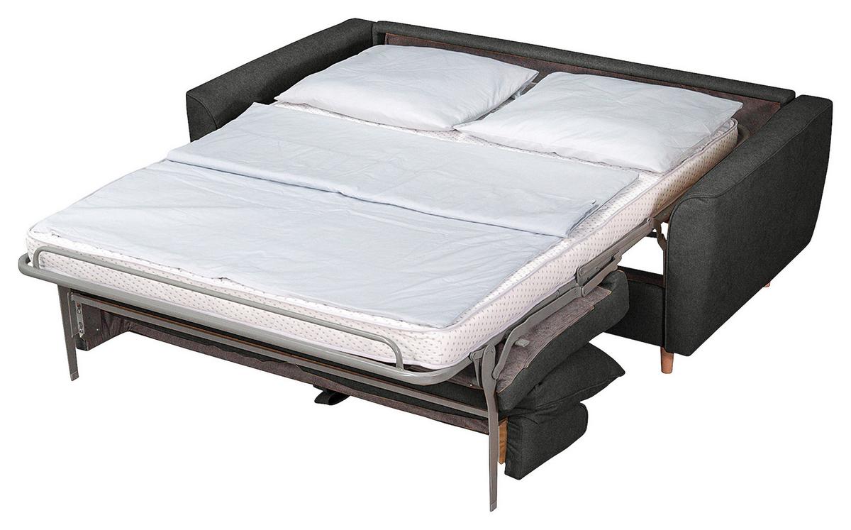Schlafsofa Winter Anthrazit B: 195 cm - Anthrazit/Buchefarben, Design, Textil (195/90/102cm) - Livetastic