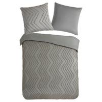 Bettwäsche Zigzag 135x200 Cm Braun Taupe Graubraun - Grau, Basics, Textil (135/200cm)