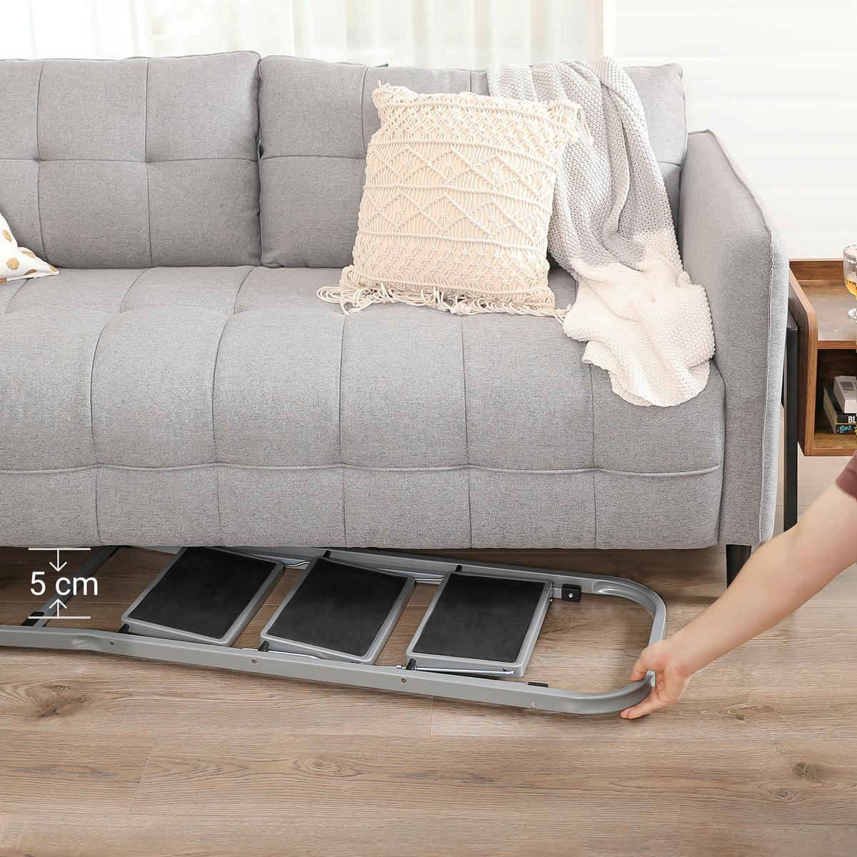 Klapptrittleiter Grau B: 46,5 cm - Grau, Basics, Metall (46,5/105/74,5cm)