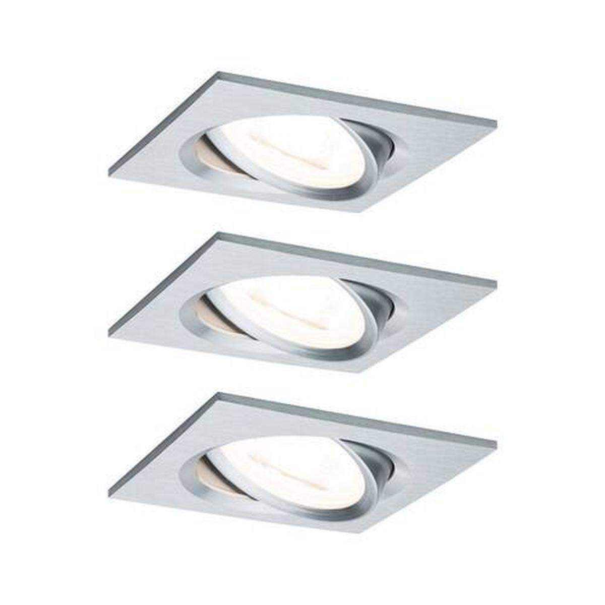 Deckenleuchte 3er-Set B: 8,4 cm, dimmbar, Rechteckig - Basics (8,4cm) - Paulmann