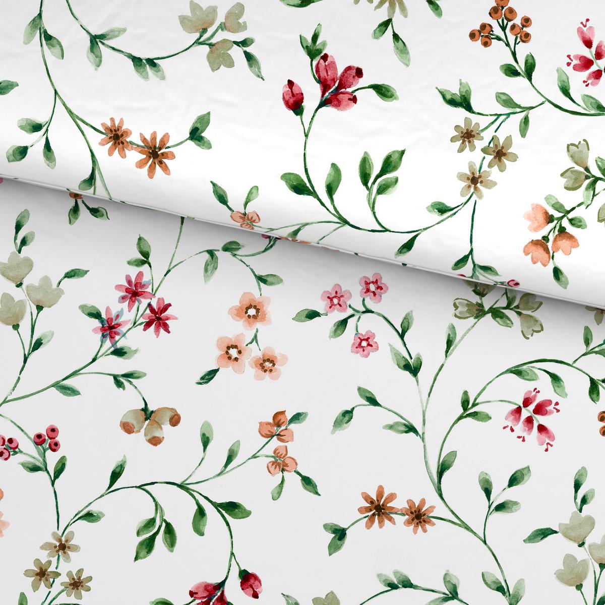 Bettwäsche Antonia - Rostfarben/Grün, ROMANTIK / LANDHAUS, Textil - James Wood