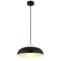 HÄNGELEUCHTE 15755S - Schwarz/Weiß, Trend, Glas/Textil (38/120cm) - Globo