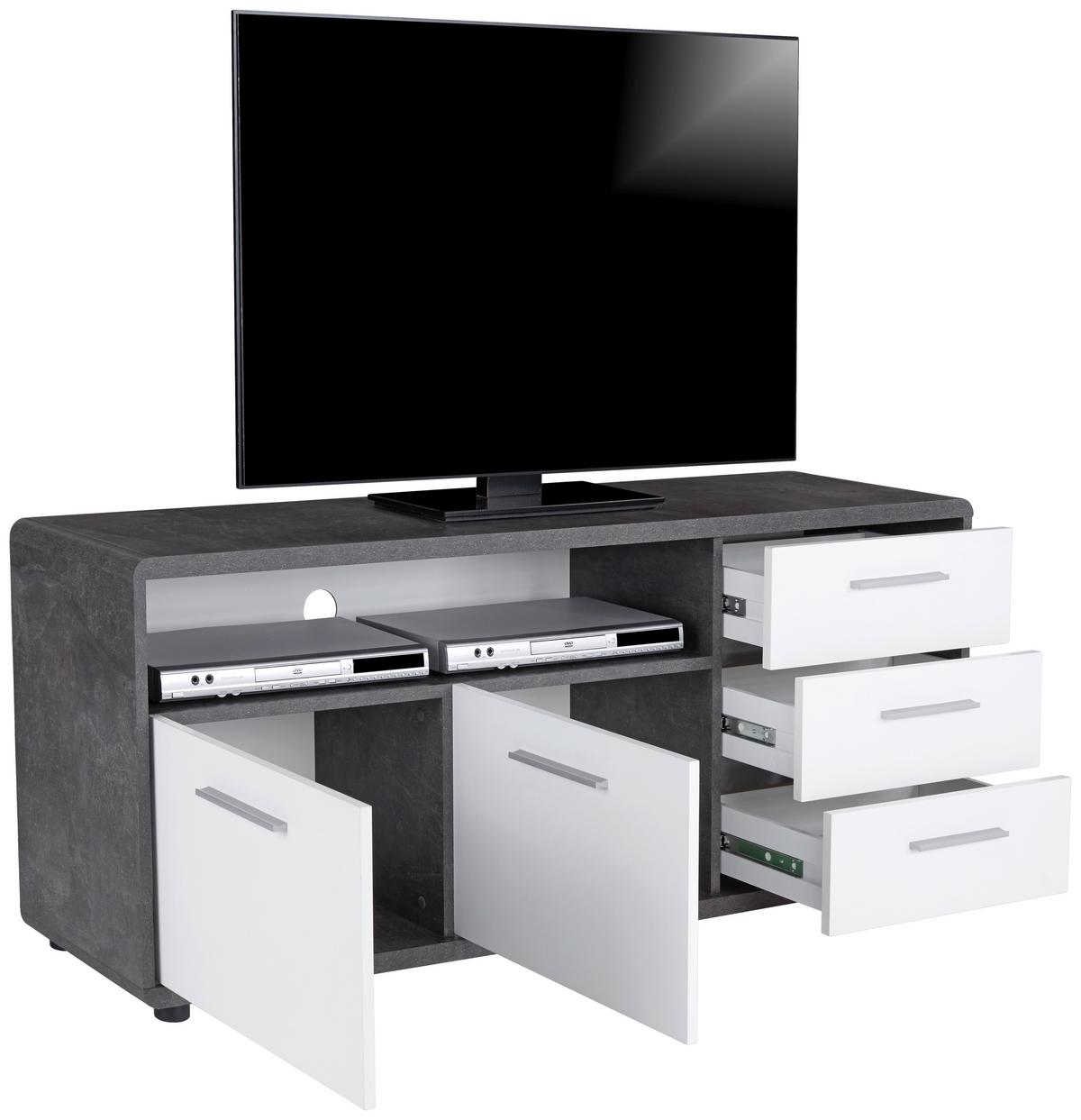 Tv-lowboard Fontana B: 150 Cm Grau/weiß - Schwarz/Weiß, MODERN, Holzwerkstoff (150/60/38cm)