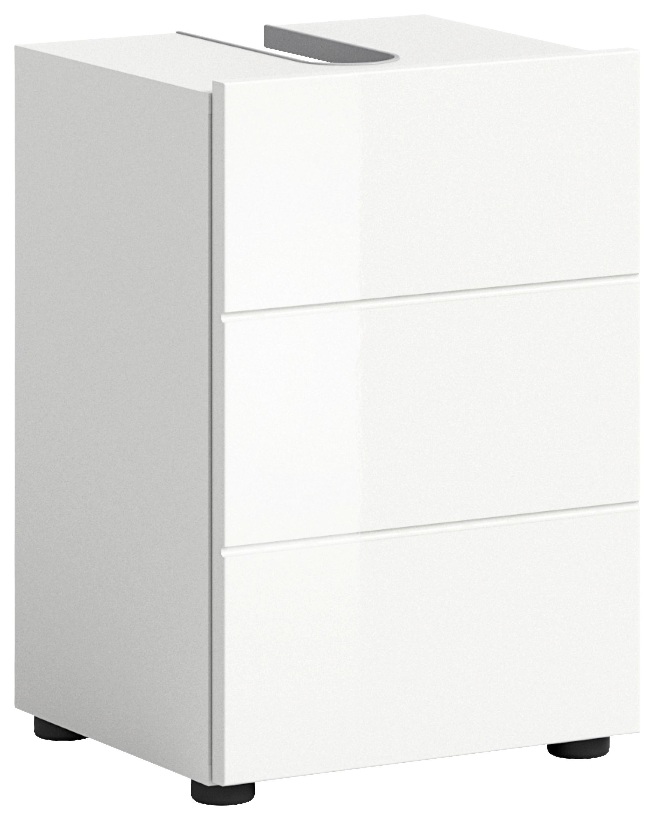 Waschbeckenunterschrank Vira - Weiß Hochglanz/Weiß, MODERN, Holzwerkstoff (38/56/34cm) - MID.YOU