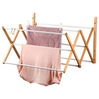 Wäschetrockner Bambus, Weiß Hellbraun,platzsparend,b:71 cm - Hellbraun/Weiß, Basics, Holz (71/45/8-59cm) - Kesper