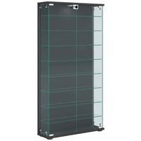 Vitrine Stelas Anthrazit B: 59 cm - Transparent/Anthrazit, Design, Glas/Holzwerkstoff (59/114/17cm) - MID.YOU