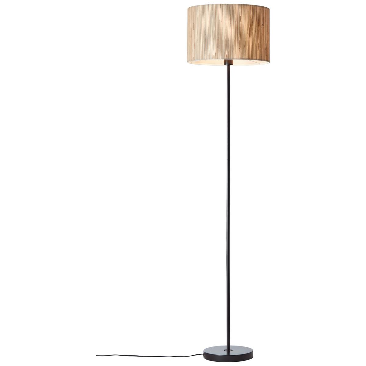 Stehlampe Wimea Naturfarben/schwarz - Schwarz/Naturfarben, Natur, Naturmaterialien/Metall (38/161cm) - Brilliant
