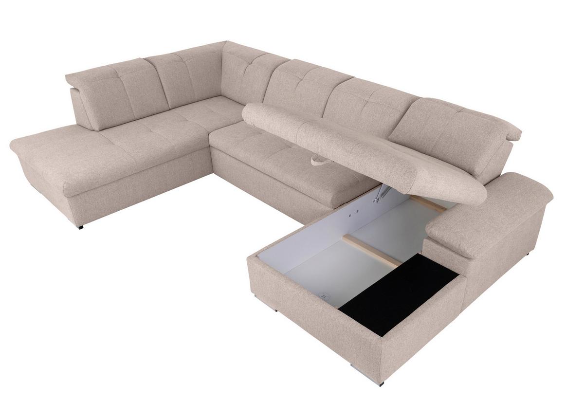 Wohnlandschaft Ramzes Beige U: 215x328x173 cm - Beige/Grau, Design, Textil (215/328/173cm) - MID.YOU