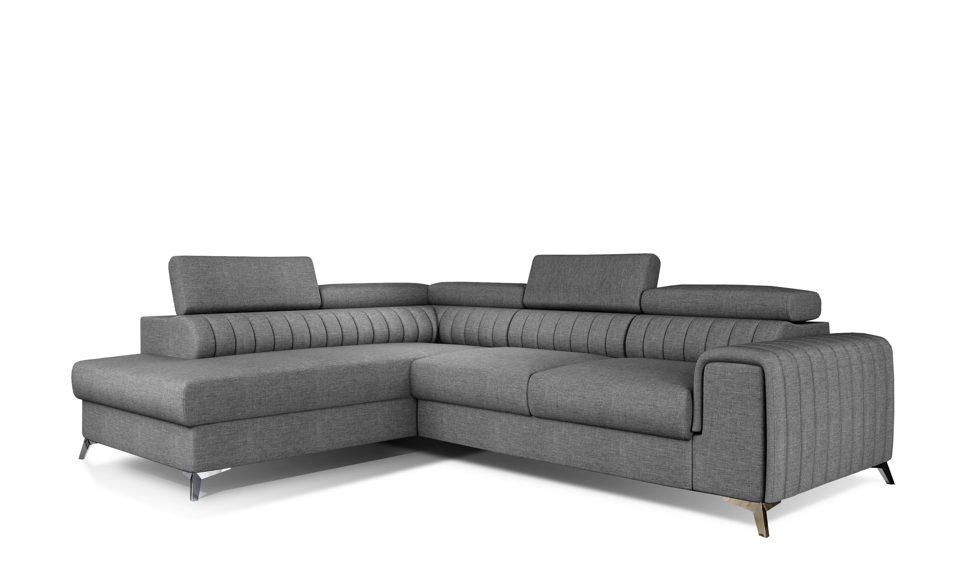 Ecksofa Laurence Grau S: 205x278 cm - Silberfarben/Grau, Design, Textil (205/278cm) - MID.YOU