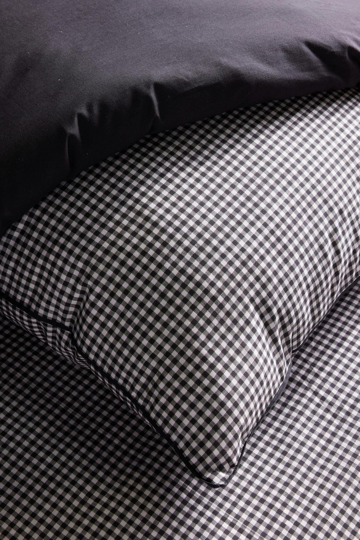 POVLEČENÍ VICHY - bílá/černá, textil (140/200cm)