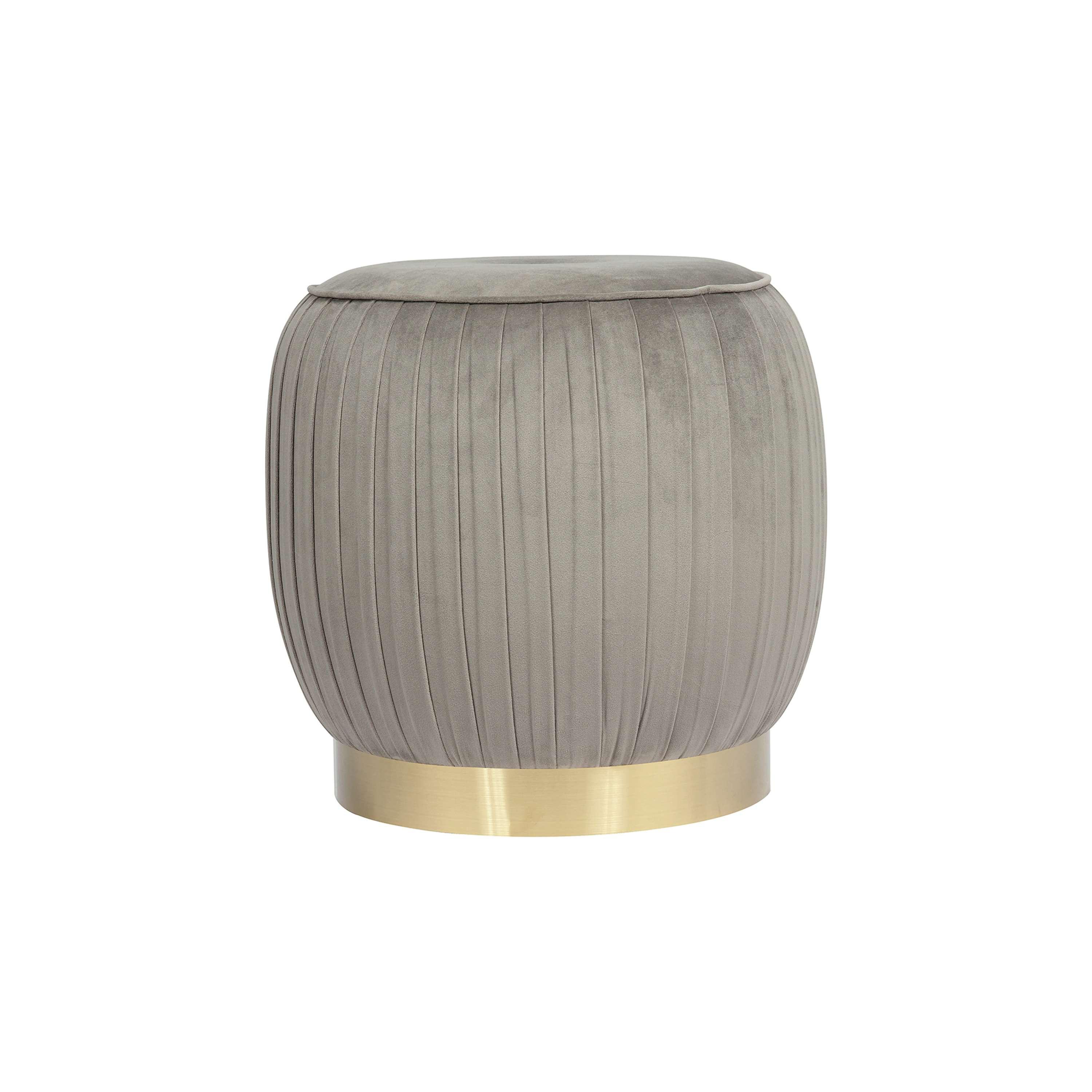 Hocker Lilje 100 Grau D: 43 Cm - Goldfarben/Grau, Design, Textil (43/42cm) - Kayoom